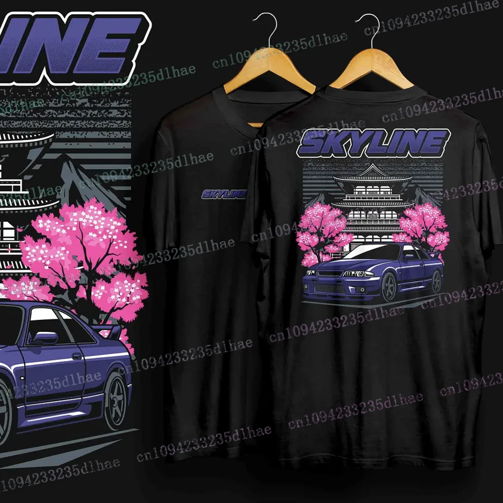 

Purple Skyline R33 Print T-shirt Car Modification Culture T-shirt Rauh Welt Work vskf Rim Wheel Fashion Tee Men Clothing