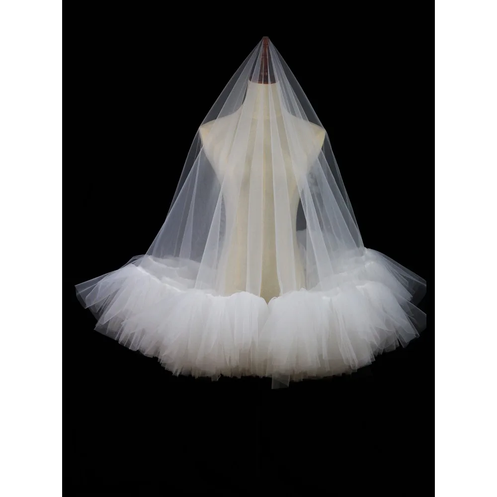 

Cheap Short Wedding Veil With Comb Cut Edge 2 Layers Simple Marriage Accessories 2025