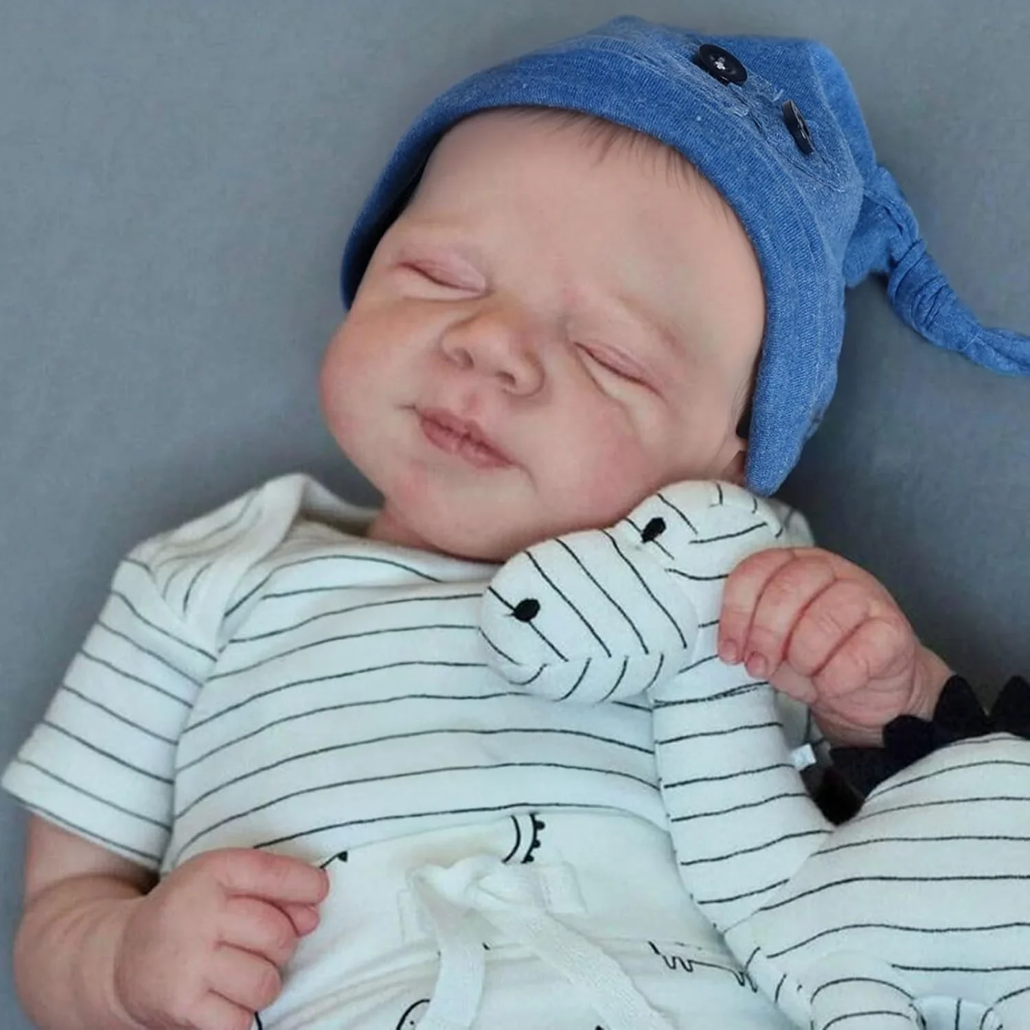 NPK 19'' Pascale Neugeborenes Baby Reborn Bebe mit 3D-Haut Mehrere Schichten Malerei mit sichtbaren Adern Soft-Touch-Sammelpuppe