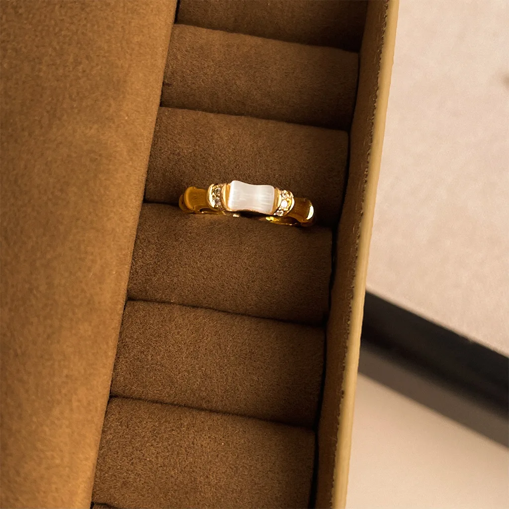 Retro Enamel Irregular Gold Color Open Rings for Women New Trendy Double Deck Checkerboard Grid Rings French Fashion Jewelry