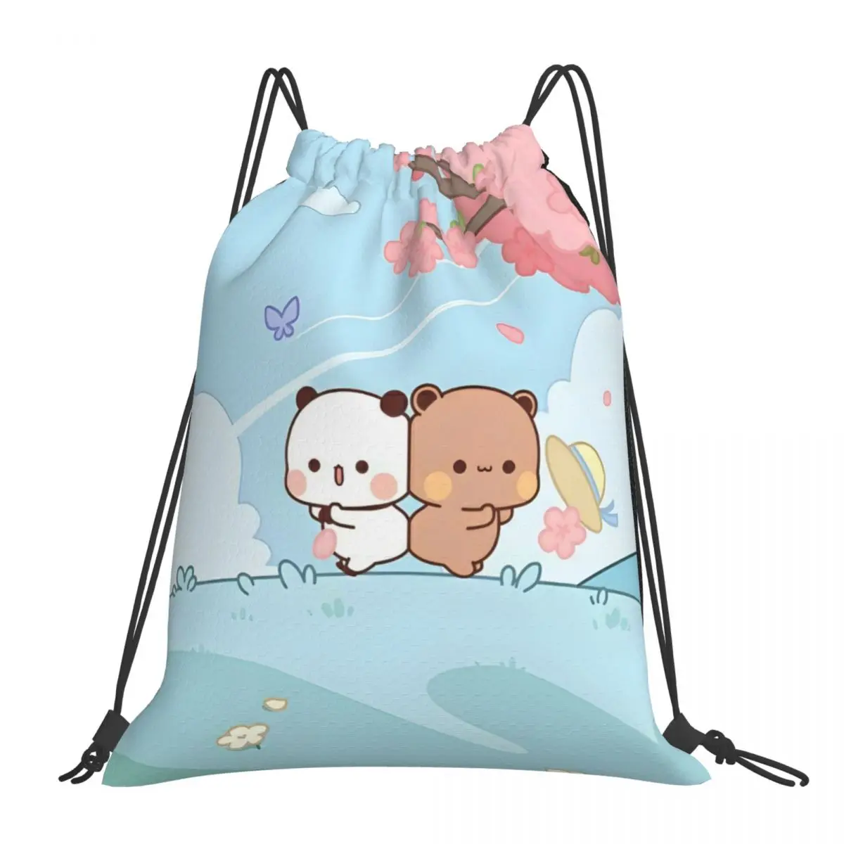 

Cute Bear Bubu Dudu Drawstring Back Pack Bag Travel Storage Package Teenagers Beach Tote Bag School Sport Shoe Bag Portable