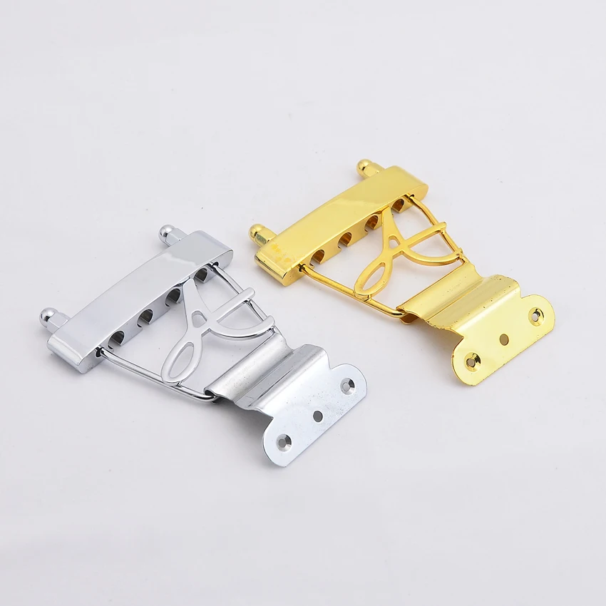 4 String  Hollow Trapeze Tailpiece with Screws for Archtop Jazz Bass Guitar Parts Chrome