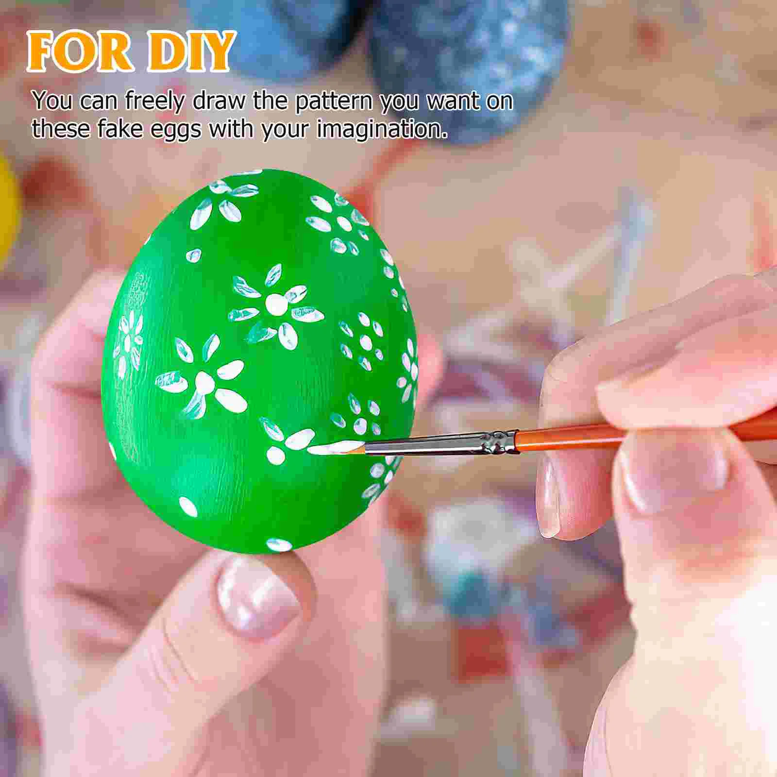 20 Pcs Simulated Plastic Eggs DIY Graffiti Easter Fake Unfinished Painting Festival Kids Toy Artificial Chicken