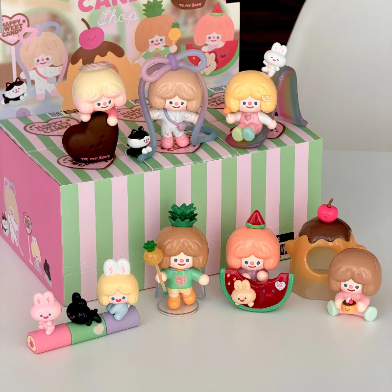 Caja Sorpresa RiCO Happy Sweet Candy Shop Series, Caja Ciega de Juguetes, Figura Kawaii, Muñeca de Acción, Adorno, Regalo Misterioso para Niñas