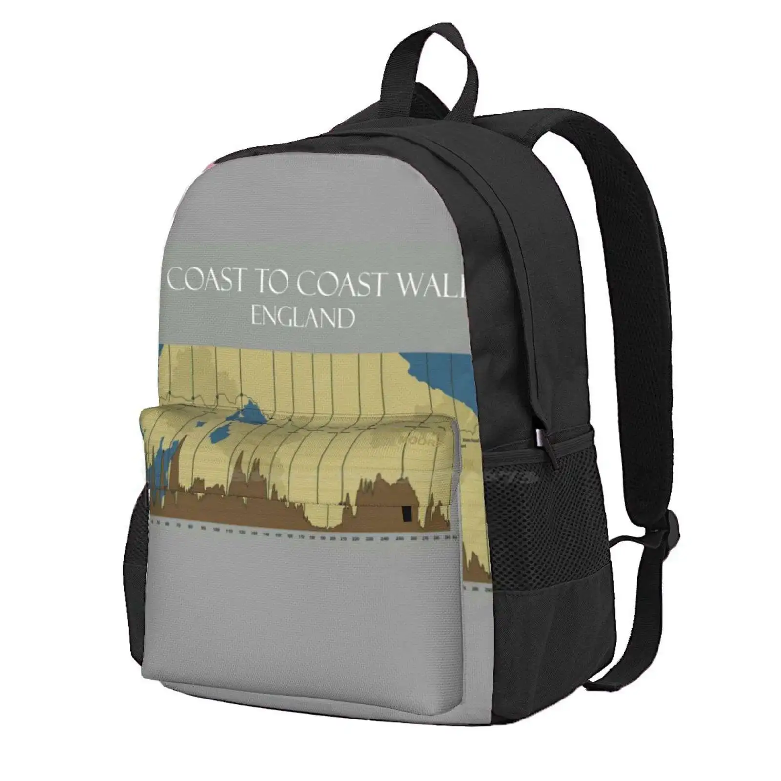 Coast To Coast Map Trail In England Hot Sale Schoolbag Backpack Fashion Bags Coast To Coast England Map Trail Sea To Sea Hike