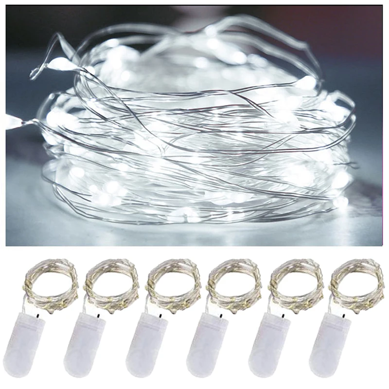 6pcs 1M 2M 3M 5M Wedding Light LED Copper Wire String Lights Fairy Garland Christmas LED Light Navidad Outdoor Garden Decoration