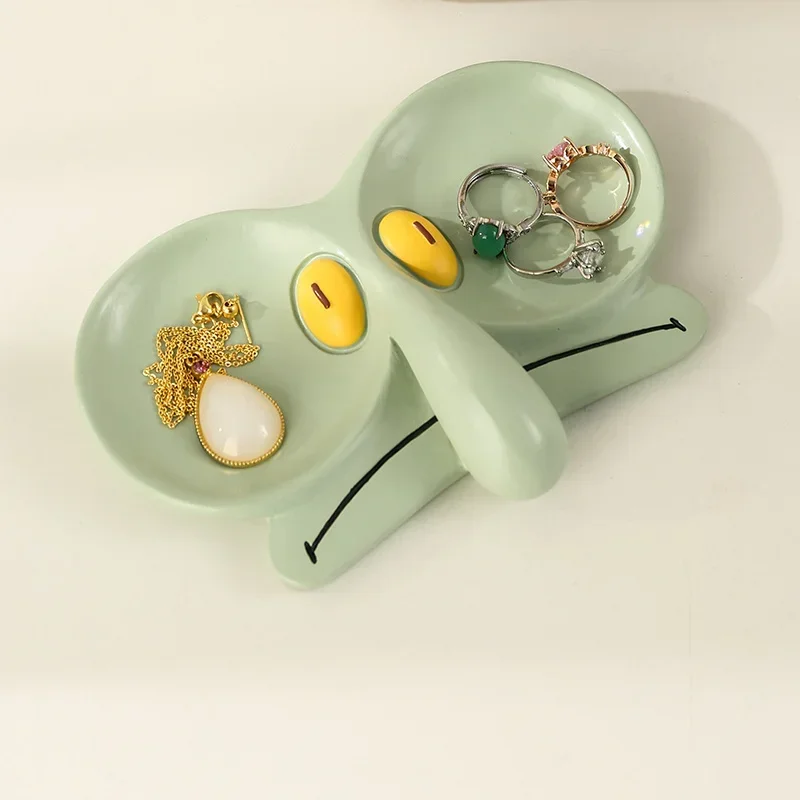 Cartoon Tray Sponges Baby Octopus Brother Glasses Frame Jewelry Box Storage Tray Decoration Cute Office Desktop Decorative Tray