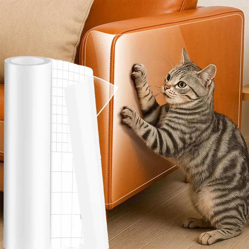 Protetores de Sofá para Gatos 45x300cm, Capa Protetora para Sofá, Almofadas de Proteção Autoadesivas em PVC Transparente, Produto para Animais de Estimação