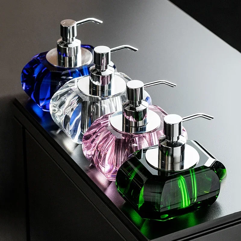 

Легкая роскошная хрустальная стеклянная бутылка для шампуня, отель, вилла, аксессуары для ванной комнаты, пресс-тип, бутылки с дозатором шампуня, бутылка для мыла