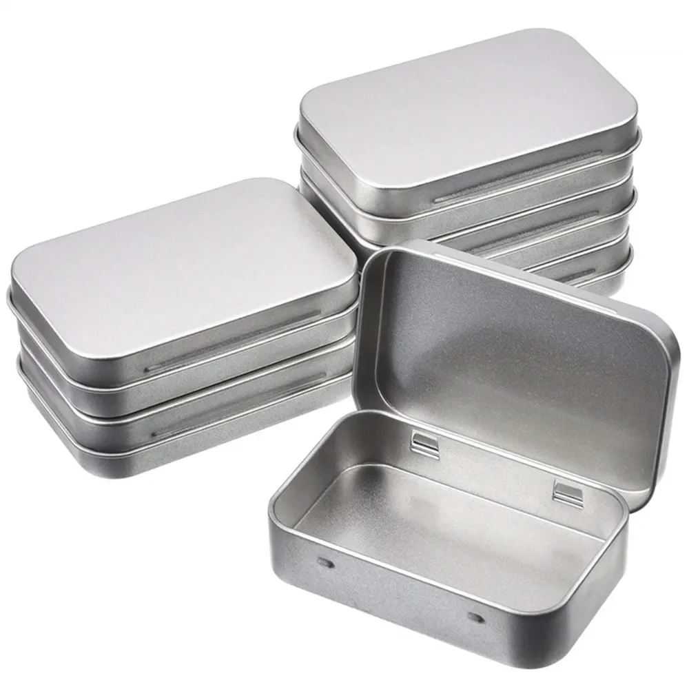 

New Square Tin Storage Boxes Small Metal Storage Box Silver Jewelry Keys Coins Metal Box Tin Wedding Candy Storage Tin Can2028