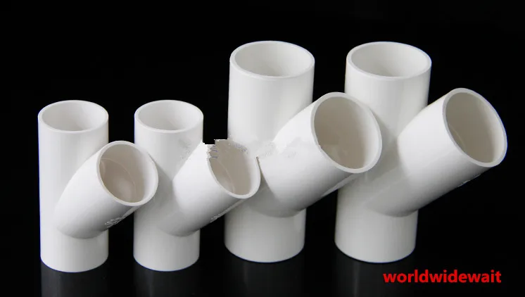 

2pcs 32/40mm White PVC 3 Way Air-Conditioner Drip Pipe Tube Adapter Connectors