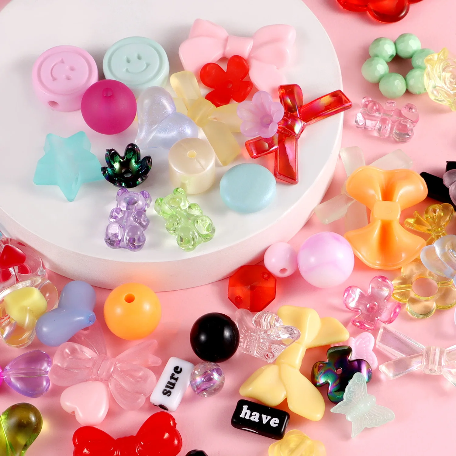 1 حقيبة خلط نمط لون الحلوى الاكريليك الخرز DIY بها بنفسك اليدوية سوار صنع المجوهرات ملحقات سلسلة الهاتف #2