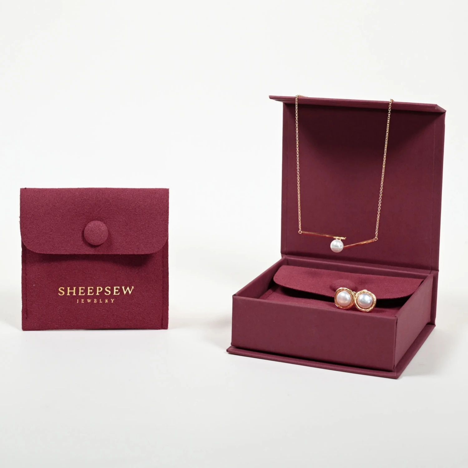 20pcs-wholesale-elegant-brown-microfiber-jewelry-flip-envelop-logo-debossed-magnetic-box-with-foam-insert