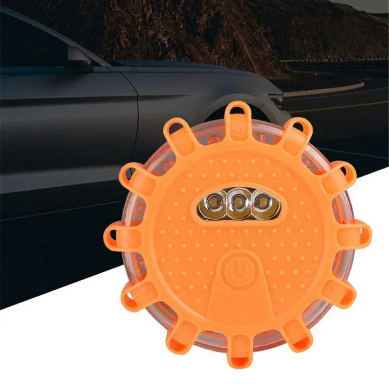 Car Emergency Strobe Flashing Warning Light Roof Road Safety Lamp Roadside Orange Beacon Magnetic Base Light