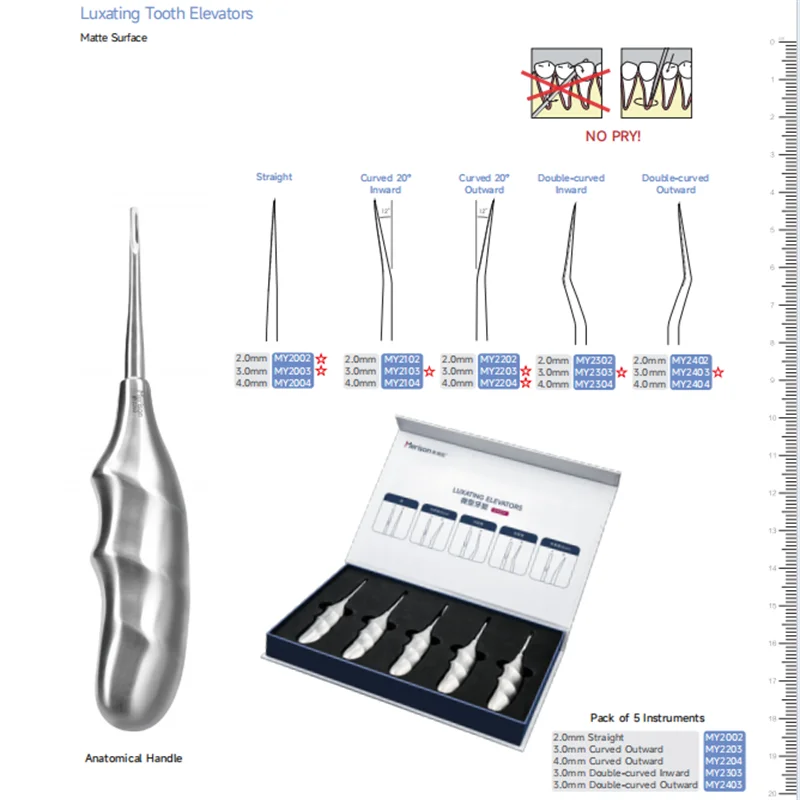 Matte Surface Luxating Tooth Elevators