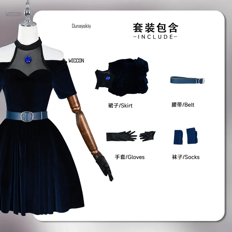 Мизи Косплей Костюм из аниме «Alien Stage», с градиентом от розового до синего до фиолетового парика с бархатной юбкой SERSIN COS!!! !