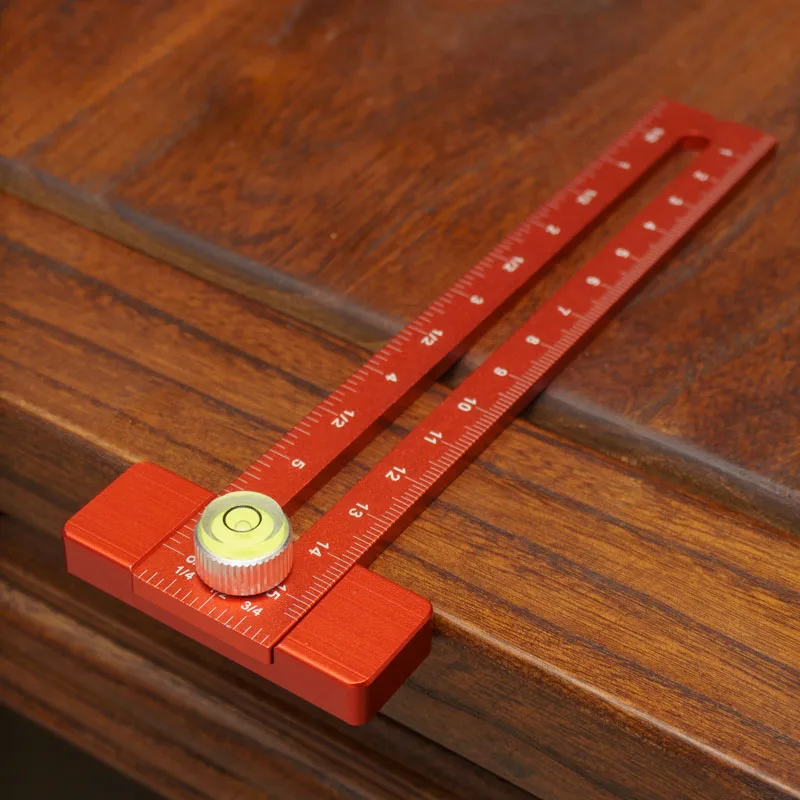 1Pc Woodworking Scriber Marking Line Ruler, Adjustable Aluminum Alloy Sliding T-Square Ruler,Precision Line Drawing Aid Ruler