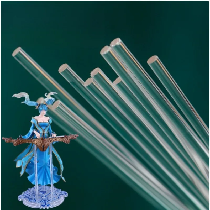 2/3/4mm Transparent Acrylic Rod Plexiglass Support for Clay Doll Model DIY Craft 200mm Length