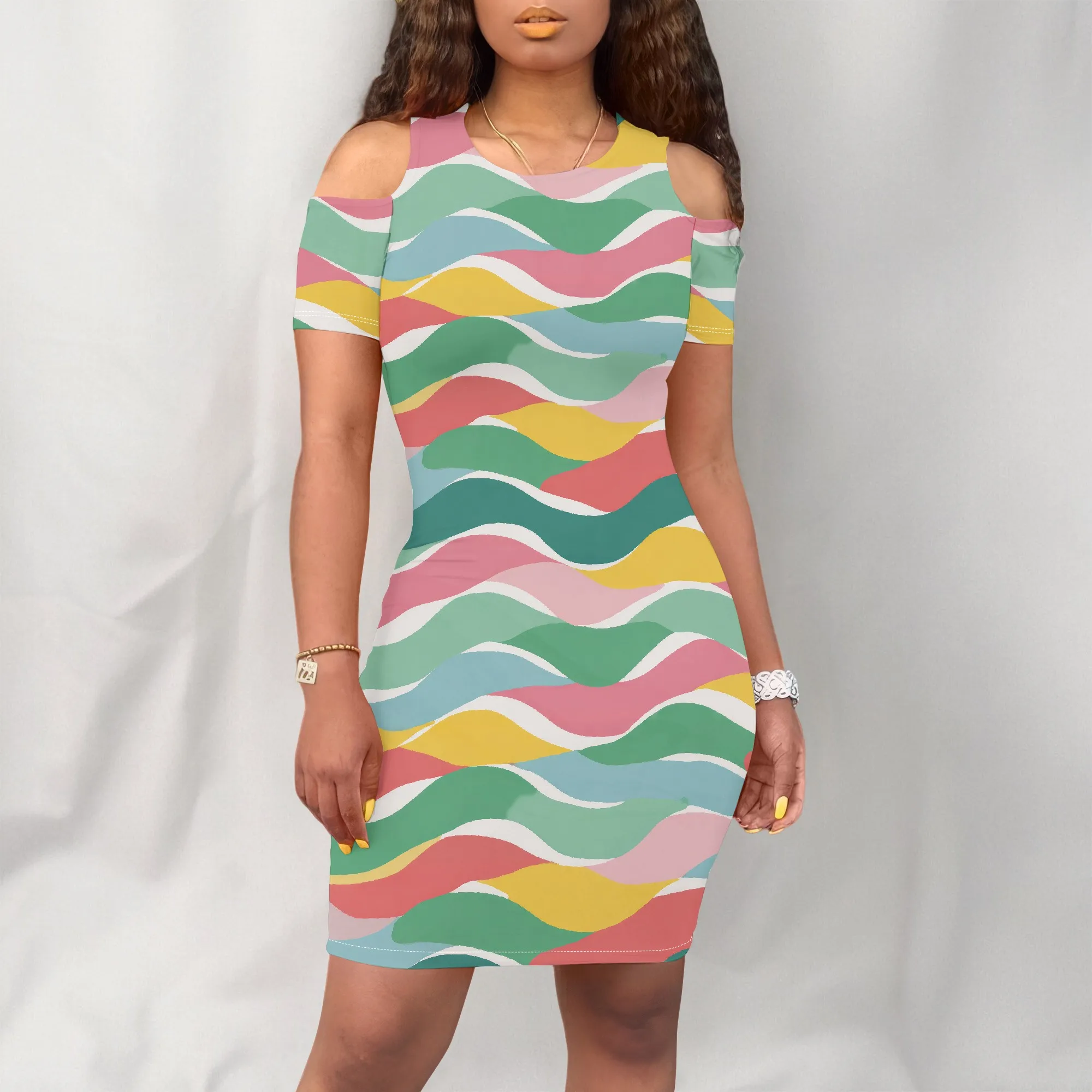 Women's Summer Casual T-Shirt Swing Midi Dress Loose Fit Open Shoulder Short Sleeves Round Neck Travel Daily Life Sundresses