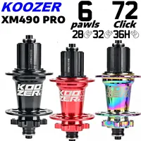 Koozer XM490PRO HG MTB buje de bicicleta 8 9 10 11 12S 28H 32H 36 agujeros CRMO eje de acero 100 135 QR 142 a través de 6 pernos piezas de bicicleta