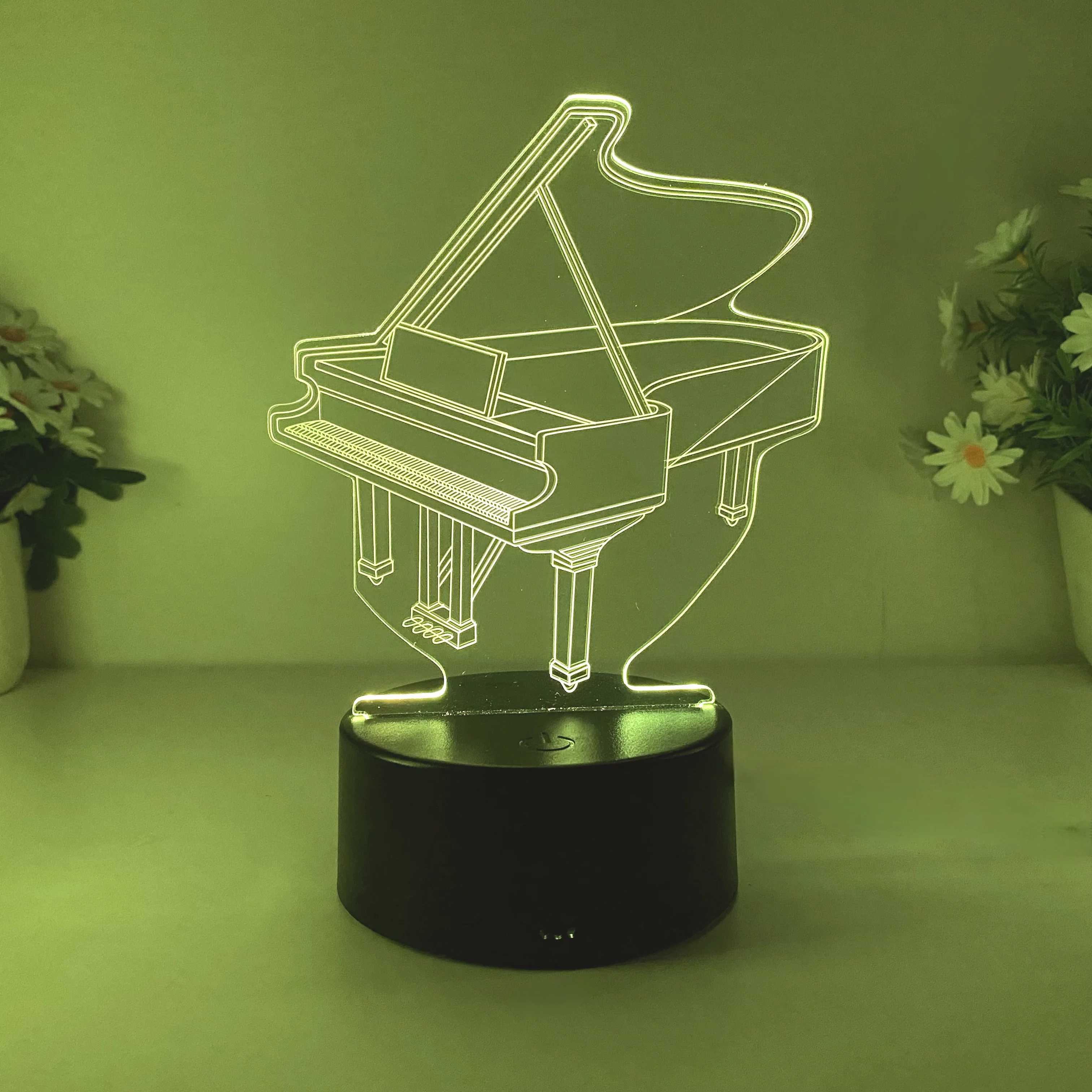 1pc piano pattern 3D nightlight, bedroom study atmosphere decoration USB light, Thanksgiving, holiday gifts for friends.