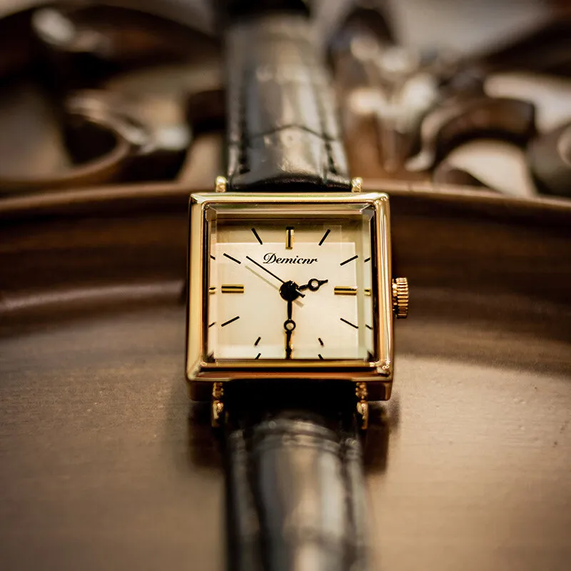 

New Square Vintage Leather Strap Women'S Watch, Antique Watch, Trendy Women'S Watch, Gift For Women, Suitable For Women.