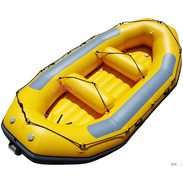 High Quality FUNSEA IR330 11ft 3.3m PVC White Inflatable Raft Boat Single Outboard Engine 6 Person Capacity For Drifting Great