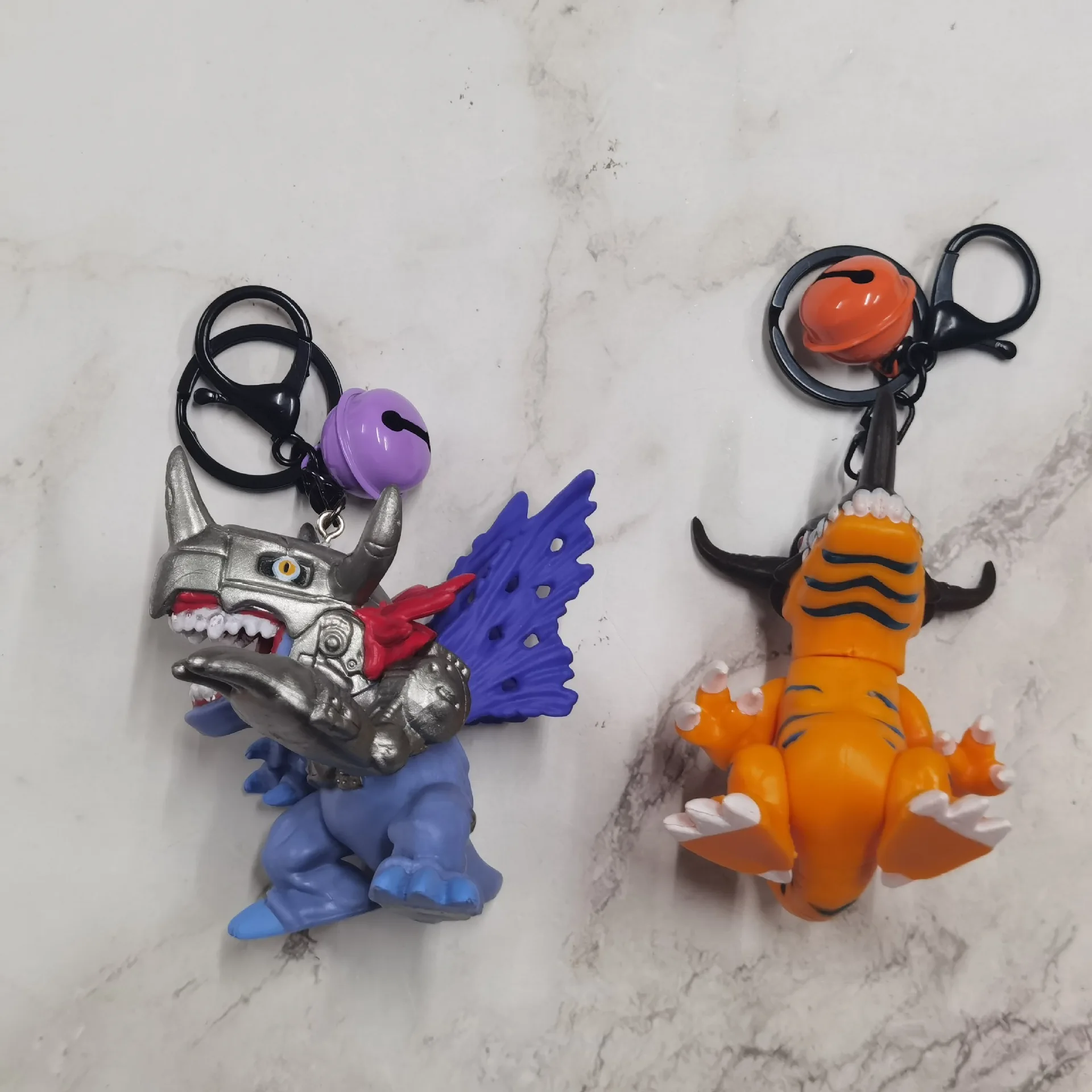 6pcs/Set Japan Anime Digital Monster Digimon Metal Greymon  Figure Toys Key chain 6-8cm