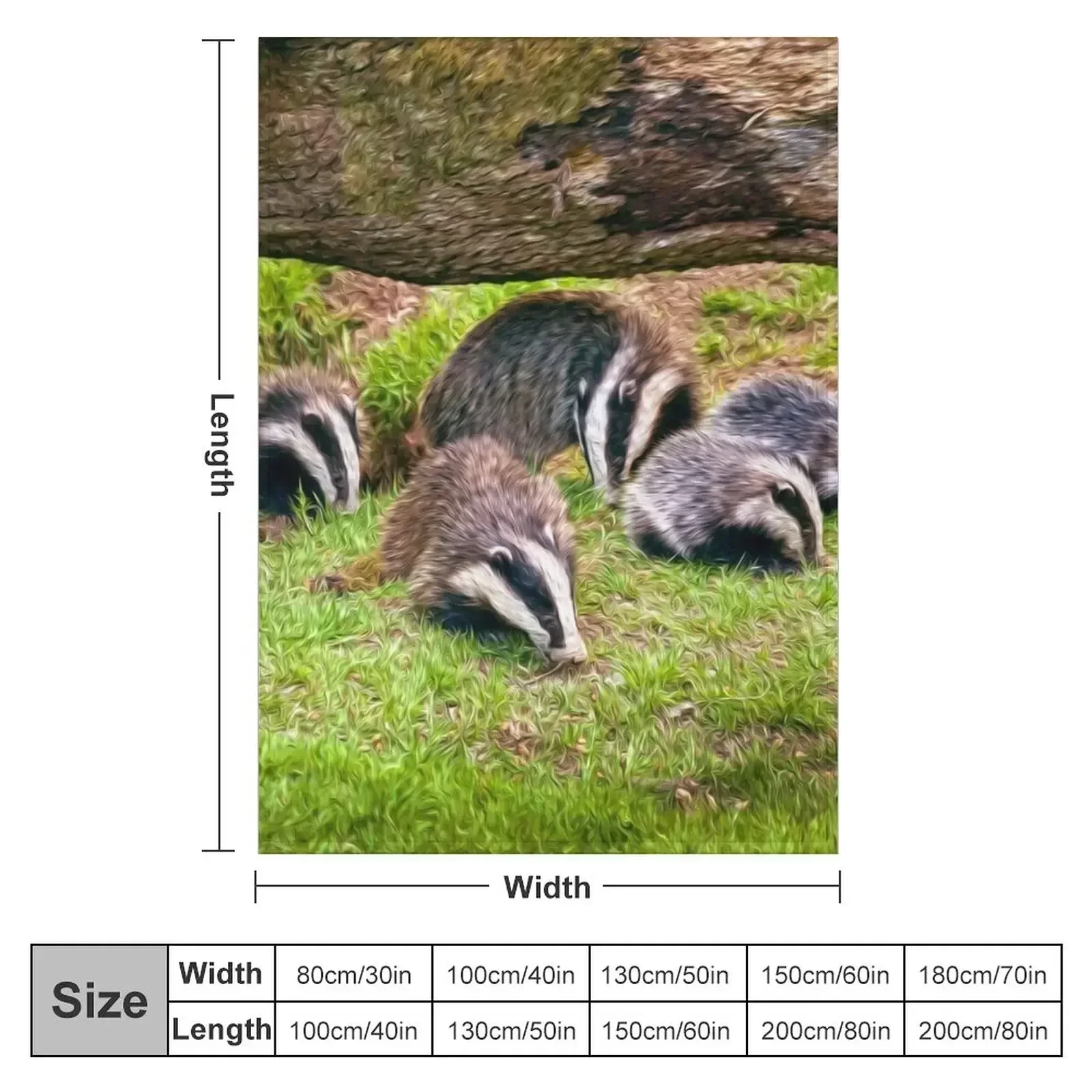 Group of Badgers in nature Throw Blanket Custom Blankets For Bed Decorative Sofas Moving Blankets