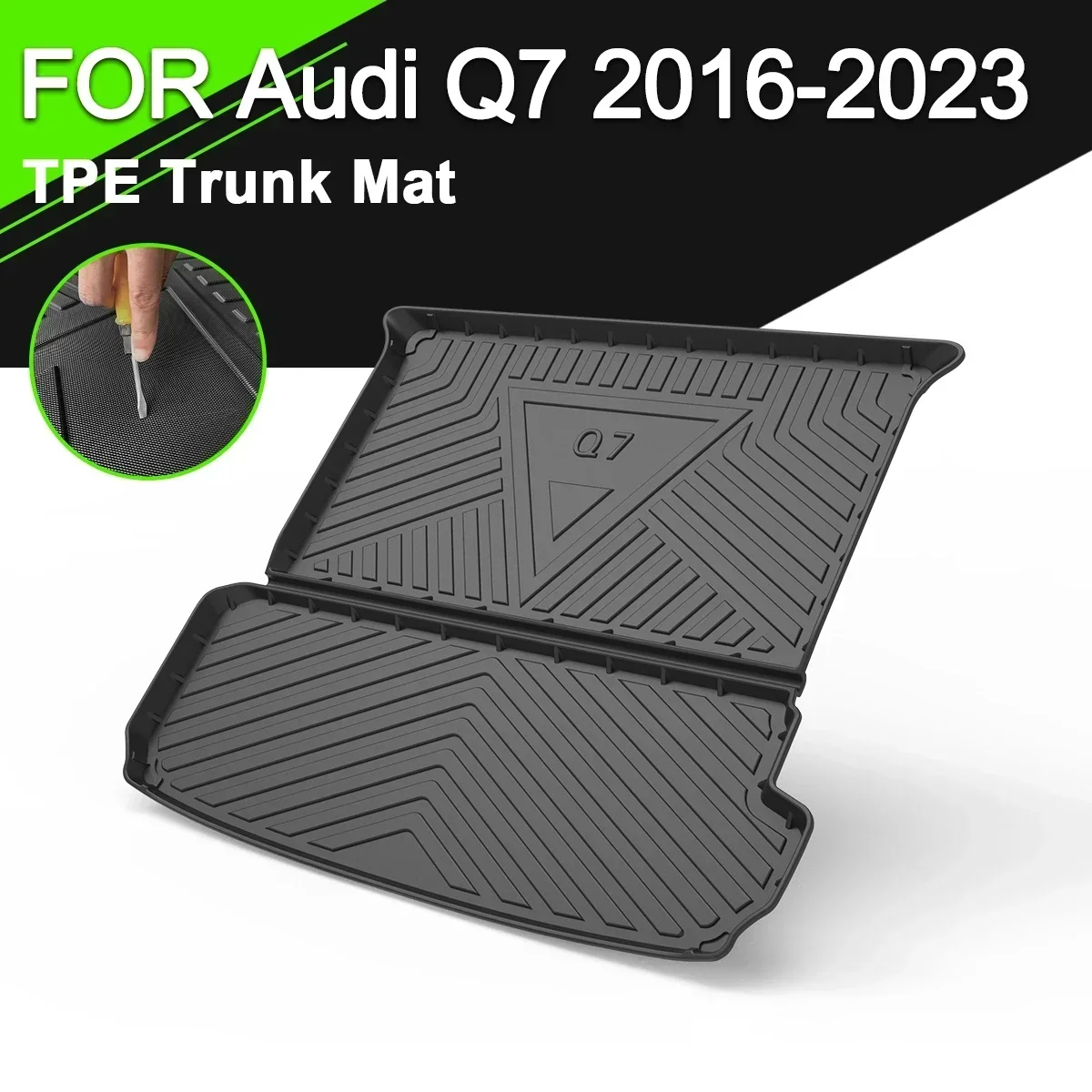 

Car Rear Trunk Cover Mat For Audi Q7 2016-2023 TPE Waterproof Non-Slip Rubber Cargo Liner Accessories