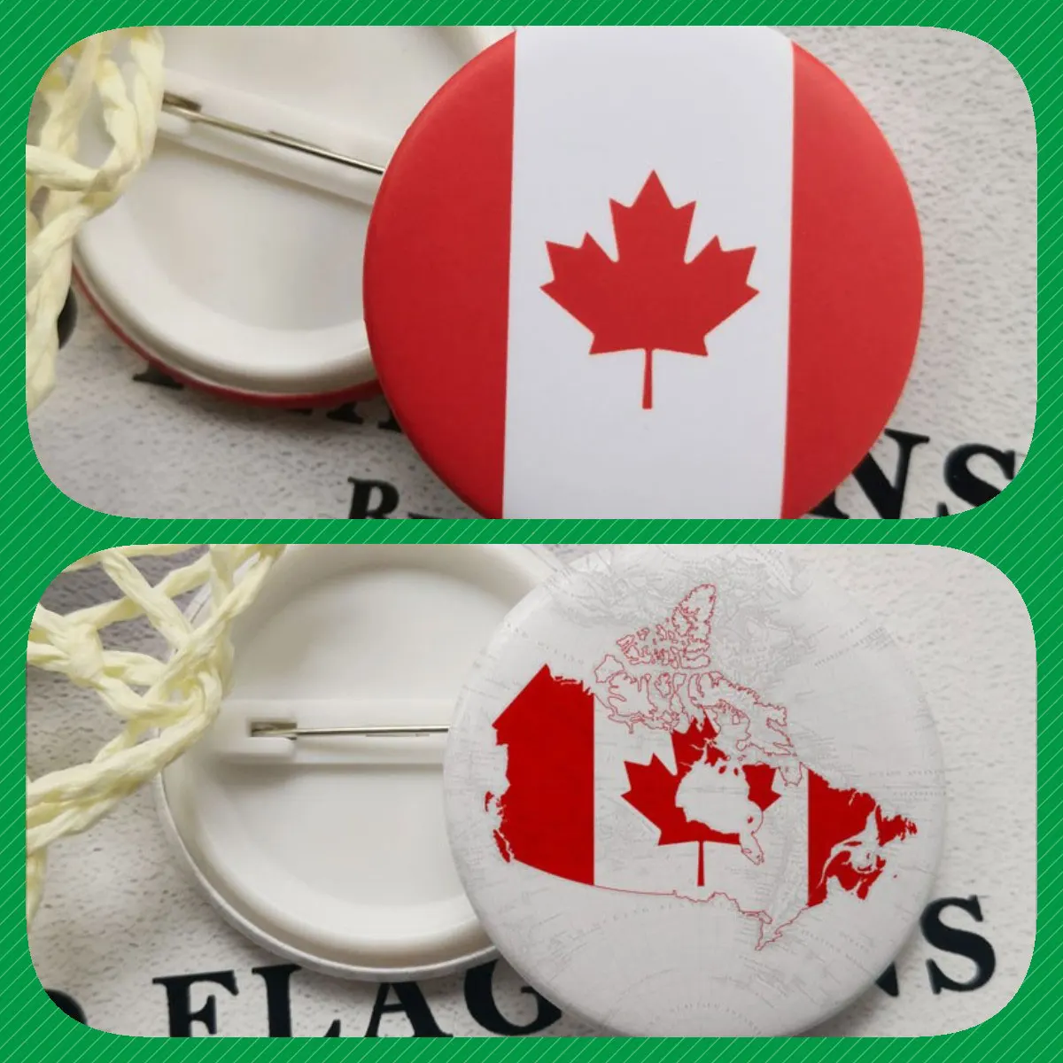 Canada Canadian Map Flag National Emblem Brooches Badges Lapel Pins