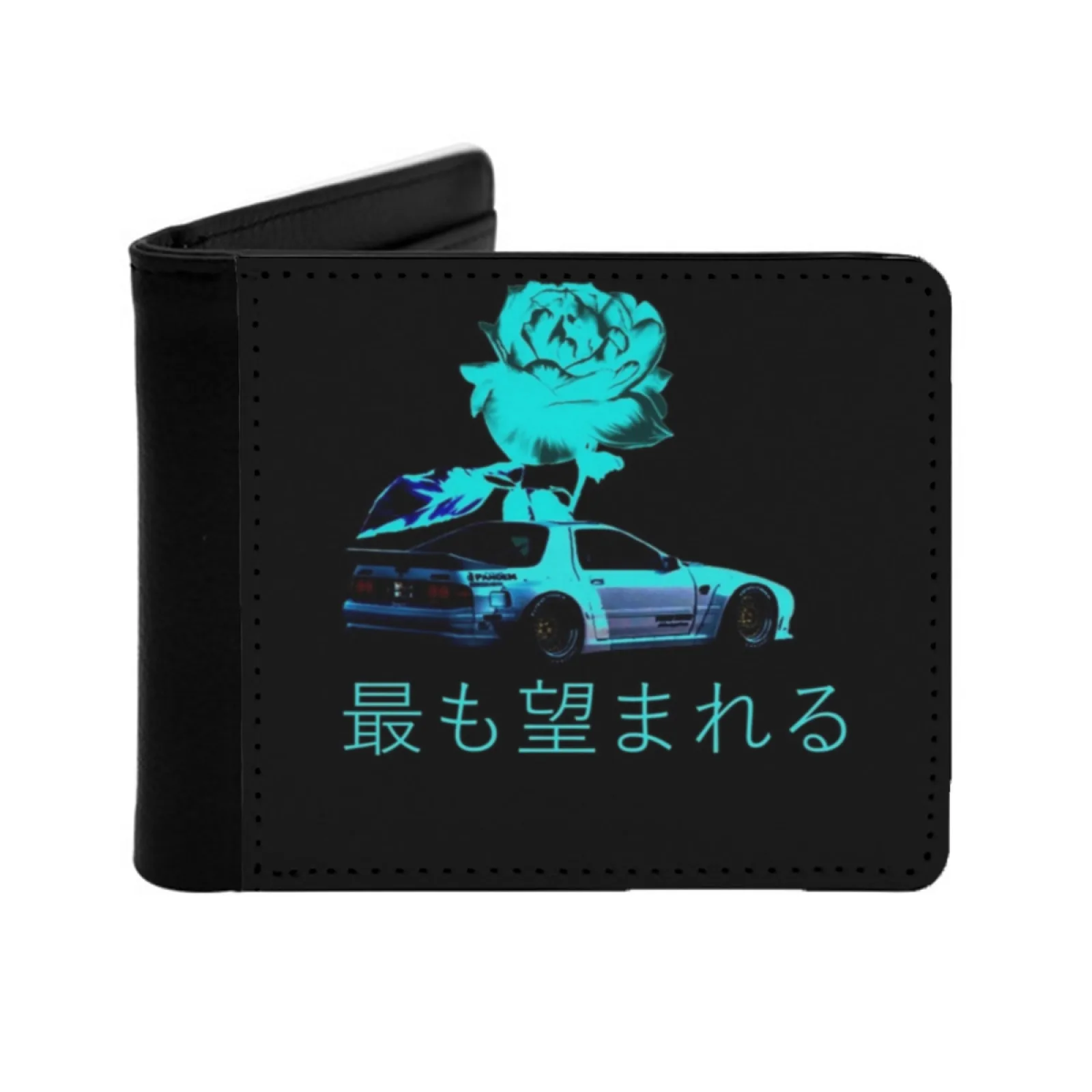 Rx7 New Men's Wallet Short Fashion Pu Leather Wallet Multi Card Wallet Cars Trendy Jdm Rx7 Personalized Print Vintage