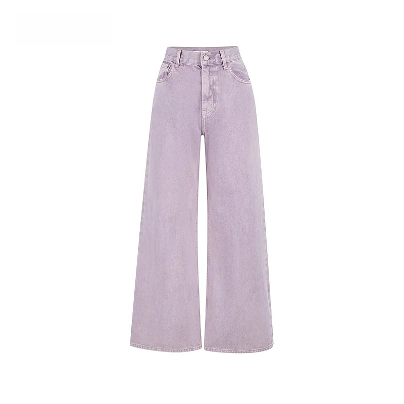 

Vintage High Waist Slimming Cotton Denim Jeans Casual Indicia F2D4NK80F Straight Leg Pants Women's Premium Faion