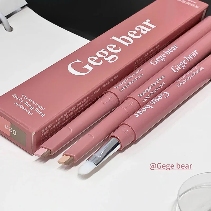 Bicolor Aufhellender Aegyo Sal Stift 2-in-1 Nude Pink Unter-Augen-Highlighter Schattenstift Natürlicher Lying-Silkworm-Kontur-Augen-Make-up-Stift – Detail 11