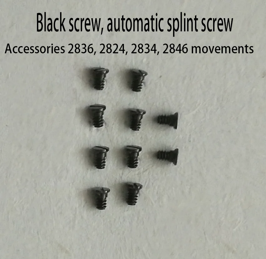 Black screws, 2836, 2824, 2834, 2846 movement automatic splint screws (10 pieces)