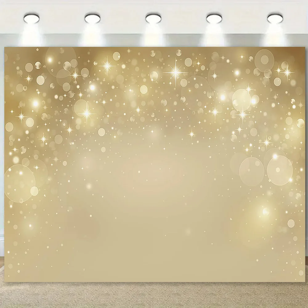 1 Stück supergroßer goldener Blitz-Fotohintergrund – eleganter und glänzender goldener Funkenhintergrund mit einem Farbverlauf von Beige bis Gold