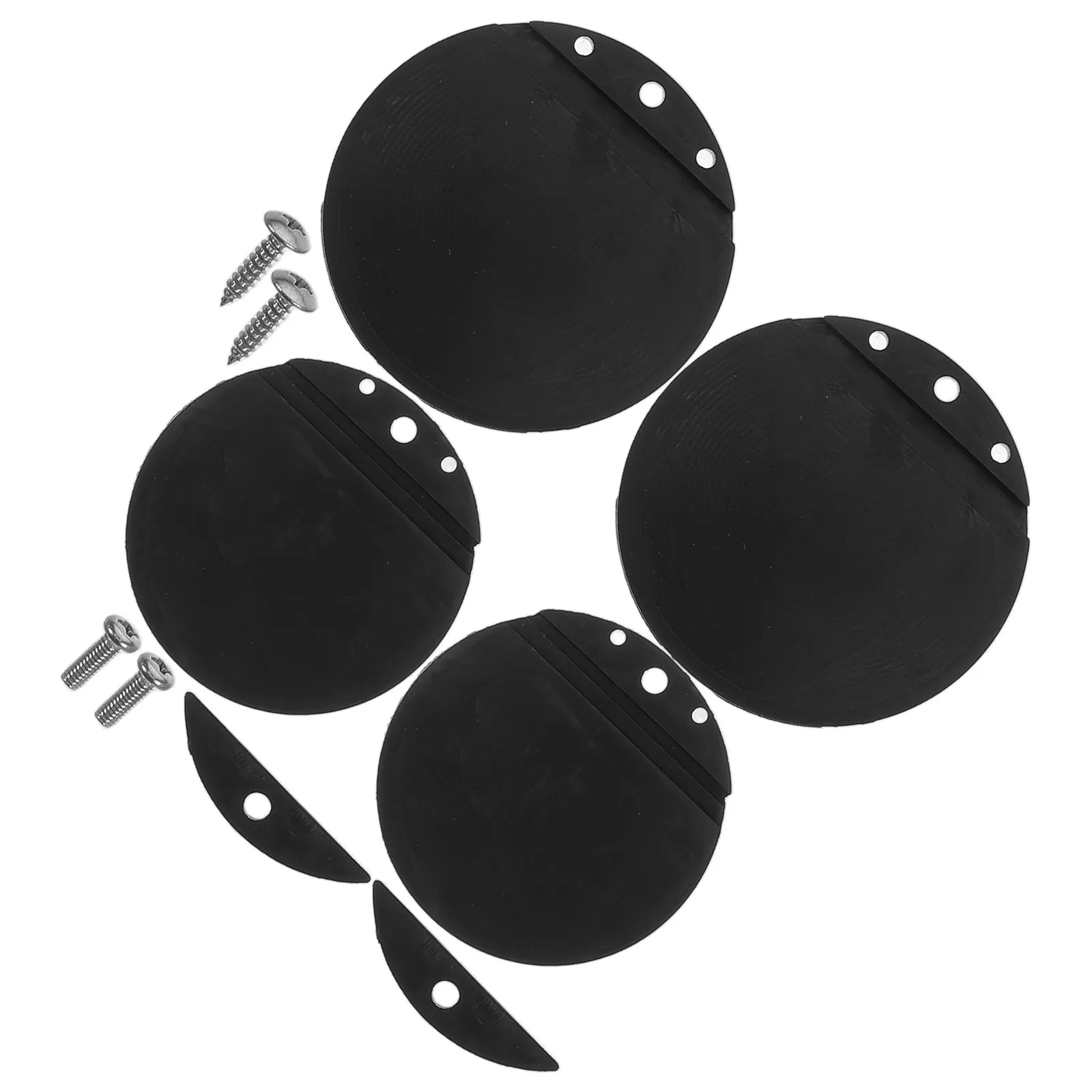 4Pcs Boat Scupper Flapper Replacement Kit Black Rubber Marine Drain Plug for Pontoon Yacht Fishing Boats Anti-Leak Waterproof view 4