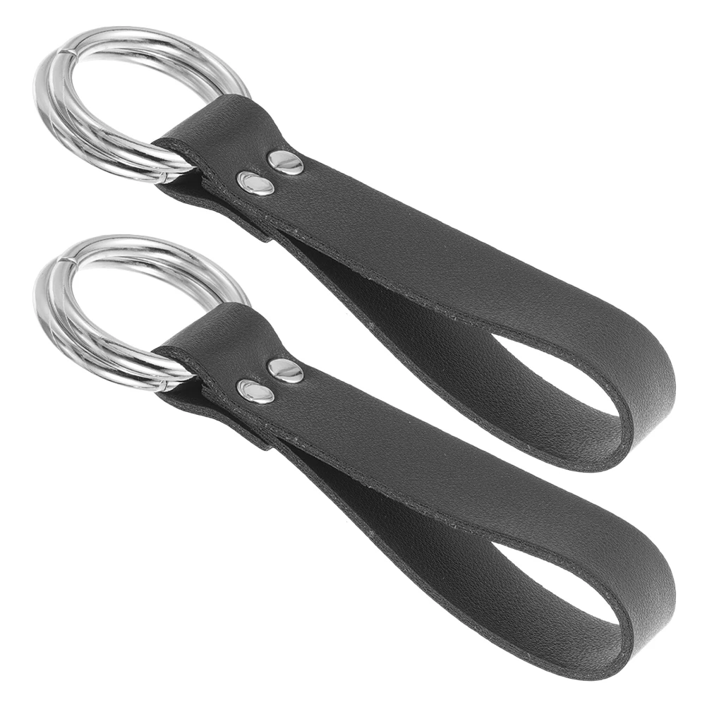 

2pcs PU Medieval Skirt Accessories Double Ring Waistband Loops for Hiking Travel Party Retro Costume Keychain Men Women