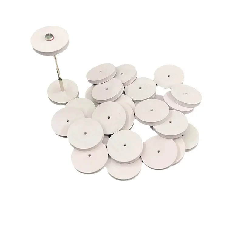 100PCS Silica Gel Rubber Polishing Wheel White Wheel Dental Grinding Head Tooth Polishing Beads Dental Laboratory Tools