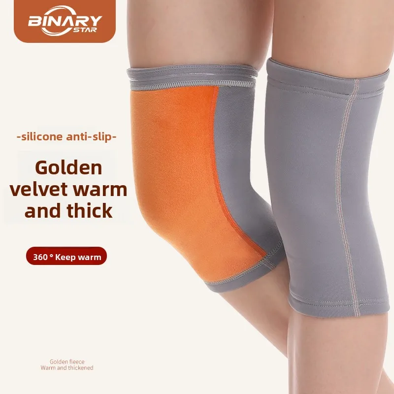 Ginocchiere calde di grandi dimensioni, ginocchiere antiscivolo spesse sportive calde e in velluto, ginocchiere resistenti al freddo per anziani