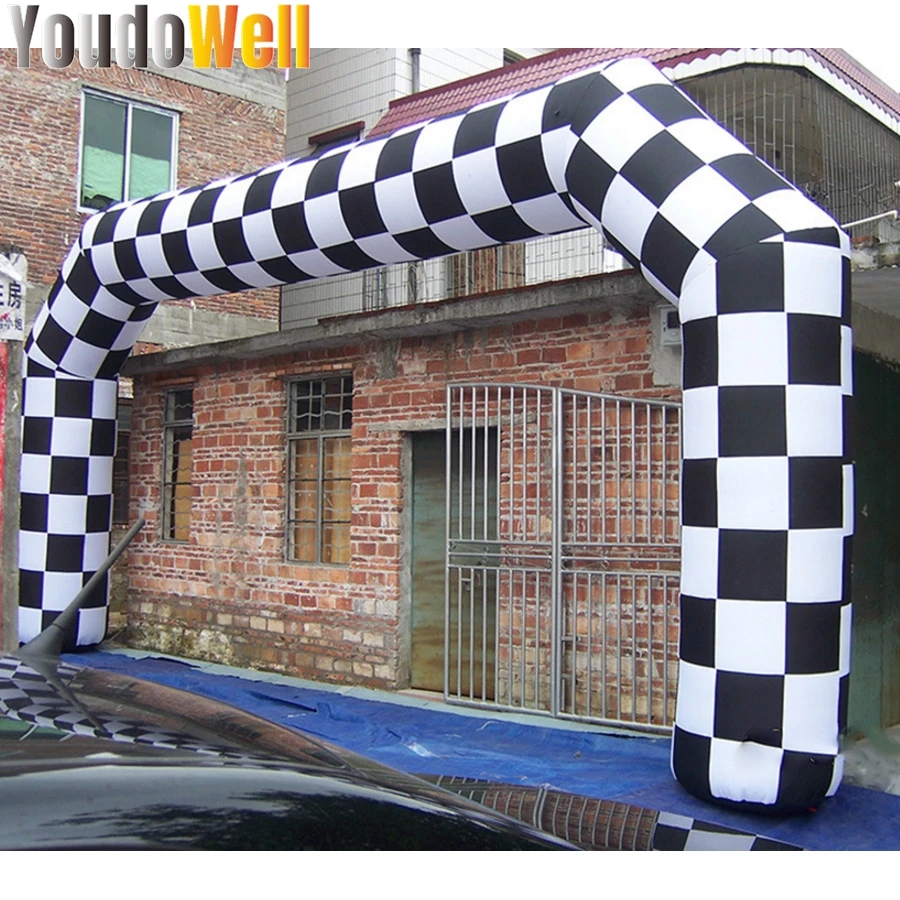 Black And White Grid Arches Inflatable  Arch