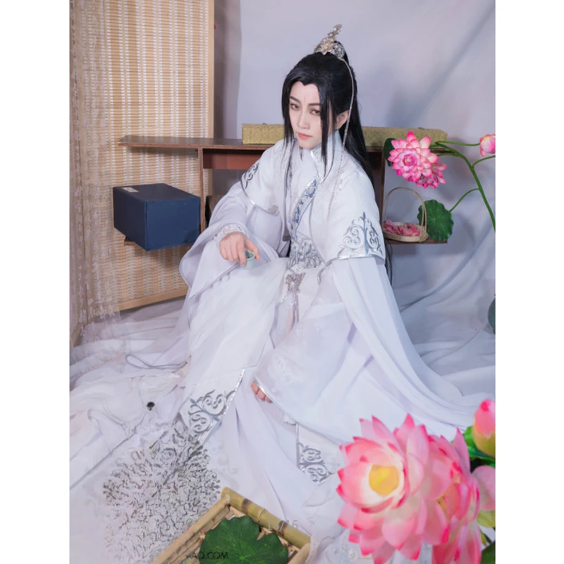 Anime Er Ha and His White Cat Master Chu Wanning Cosplay Costume TGCF Xie Lian White Clothes Mo Dao Zu Shi Wei Wuxian Halloween