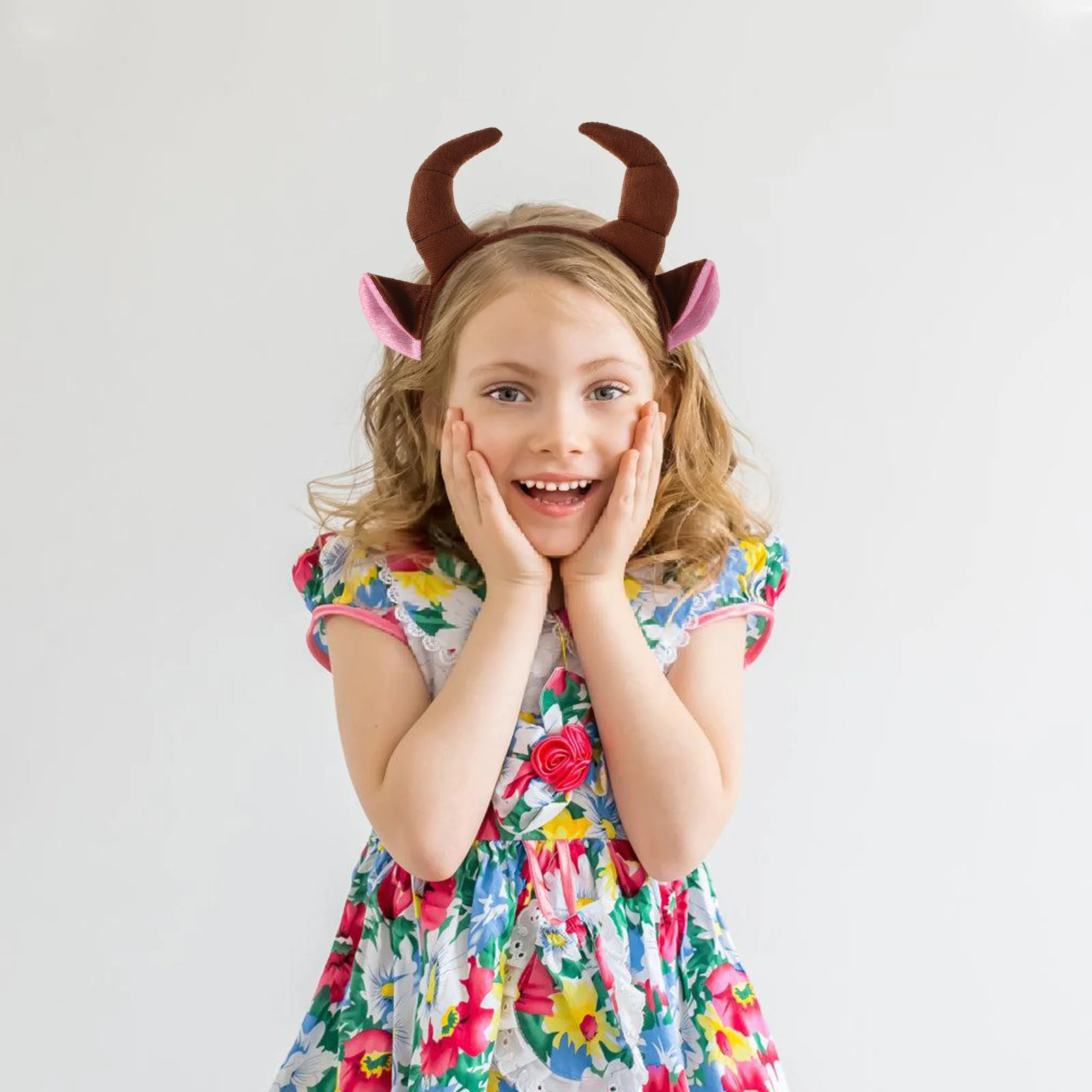 

Horn Headdress Set Bull Costume Hair Accessories Cow Tail Horns Fabric Ears and
