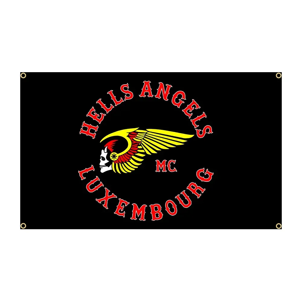 90 x150cm 3x5ft Hells Angels MC Flag Polyester Printed Racing Motorcycle Banner For Decor