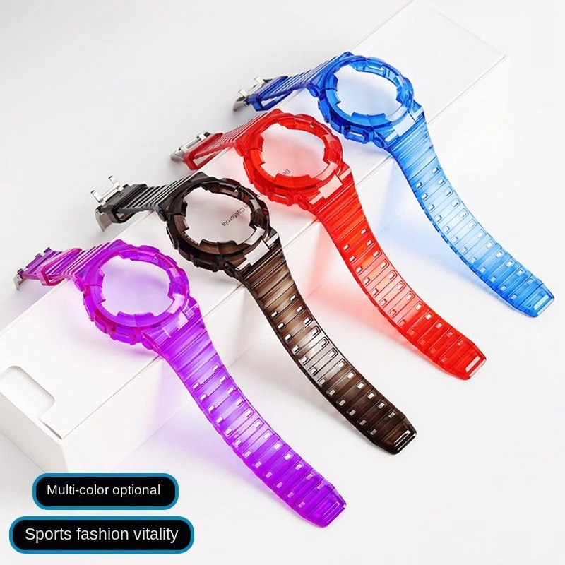 Silicone Watch Case Strap for Casio Watchband Bezel GA-100 GA-110/120/140 GD-100/110/120 5081 5229 Transparent TPU Accessories