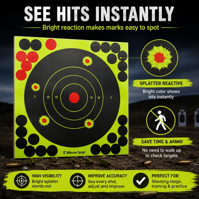 Outdoor Leisure Aim Training Targets Color Splatter Reactive Self Adhesive Stickers Multiple Pack Quantities Available