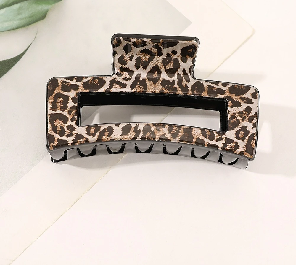 Muweordy جديد خلات مخلب كليب ليوبارد مشبك شعر كبير هندسي الجوف مربع كراب مشبك شعر للنساء فتاة إكسسوارات الشعر #4