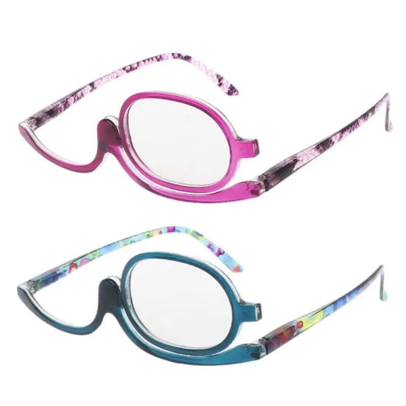 

+1.0 +6.0 Glasses Women Make-Up Glasses Color Flower Wrapped Women's Single Piece Left-right Rotating Presbyopia Glasses