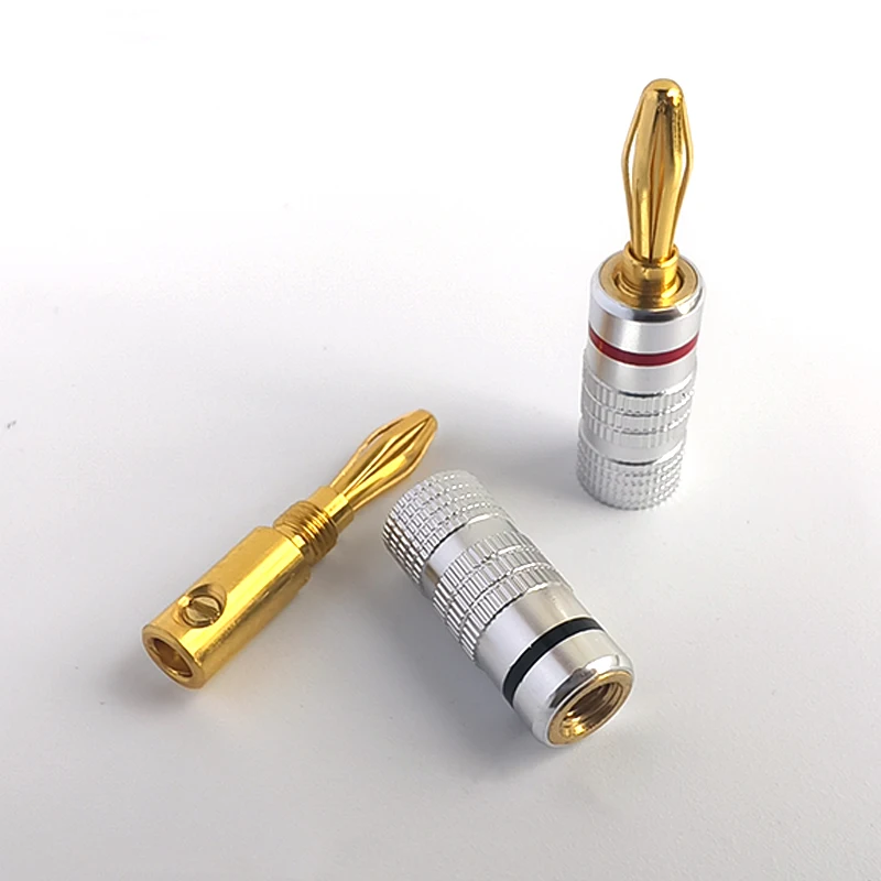 

1PCS banana plugs 24K Gold-plated 4MM Banana Connector with Screw Lock For Audio Jack Speaker Plugs HiFi