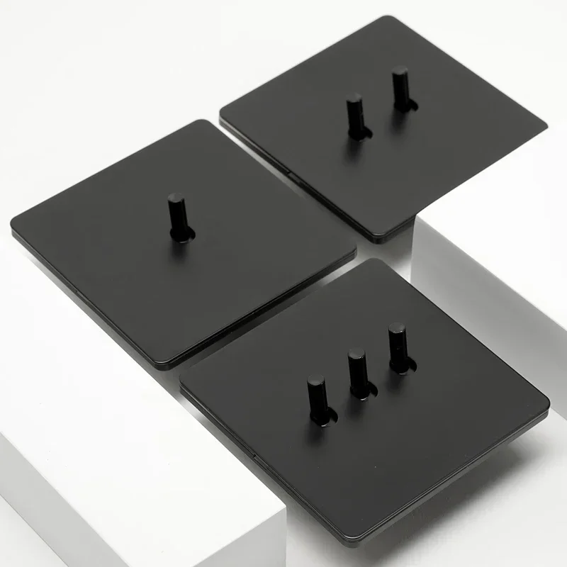 Matte Black Stainless Steel Panel Wall Light 1-4 Gang 2 Way Toggle Switch EU Socket for Home Improvement